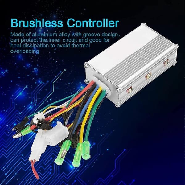 36v/48v 350w DC Motor Controller Aluminium Alloy E-Bike Brushless Controller for Smooth Speed, Braking and Direction Change Sensitive Control