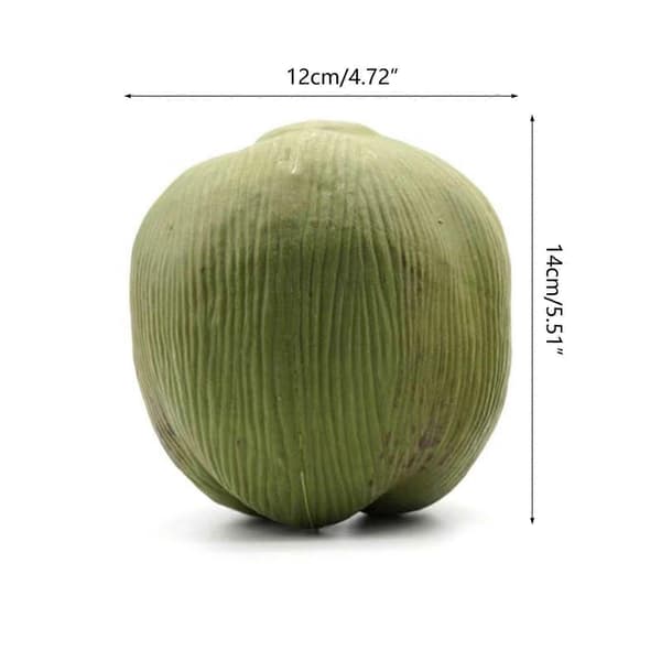 Artificial Coconut, Fake Coconut Simulation, Plastic Coconut for Tropical and Jungle Birthday Decorations A A