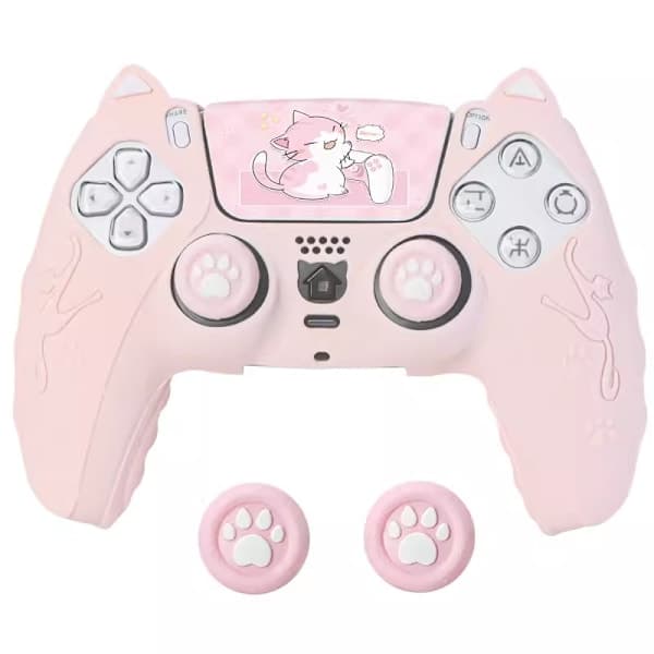 Blå Kattepote PS5 Controller Skal Skridsikkert Silikone Beskyttelsesetui Blå Blue