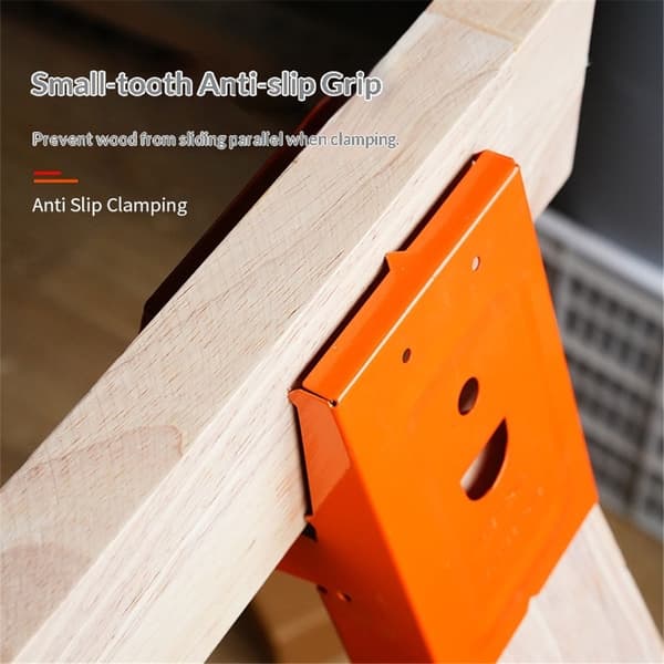 Sett med 2 sagbukkfester i stål, sagstøttefeste i stål for bruk (oransje)