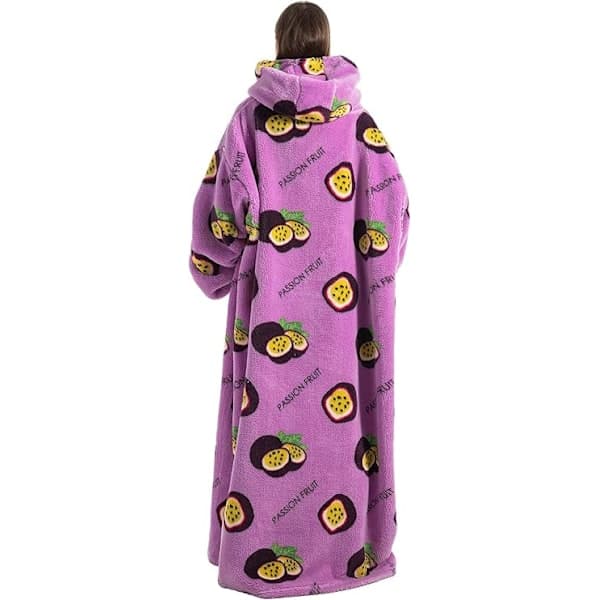 Ekstra lang oversized hettegenser-pledd, komfortabelt fleece-pledd til voksne kvinner, fluffy gigantisk hettegenser for tenåringer