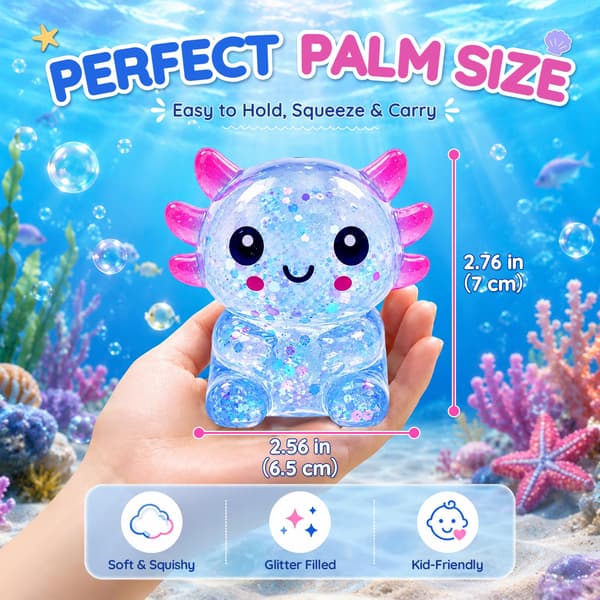 Axolotl Squishy Leksak, Mjuk TPR Långsamt Stigande Klämleksak (Blå) Blue