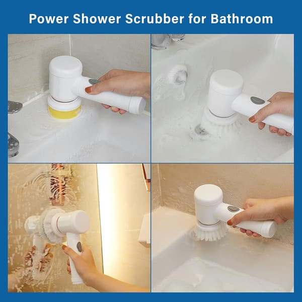 Electric Rotary Scrubber, Rechargeable Cleaning Tool, Grout Brush, ZQKLA[qb]