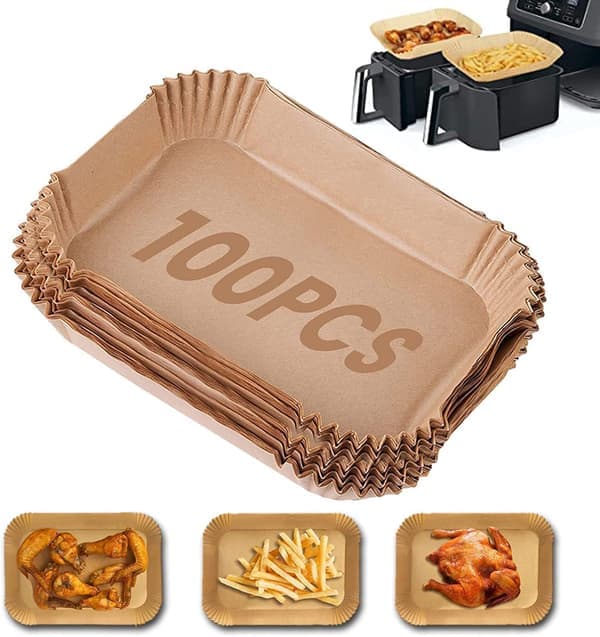 Airfryer bagepapir, 100-pak Airfryer papirforinger - Airfryer
