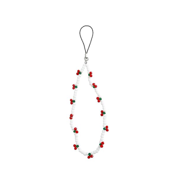Mobile Phone Charm Cherry Fruit Beads Strap Chain, Girls Key Holder Gift 23cm 23cm
