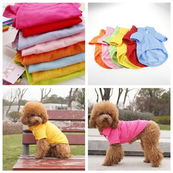6-pack Pet Puppy T-shirts Kläder Kappa Toppar S