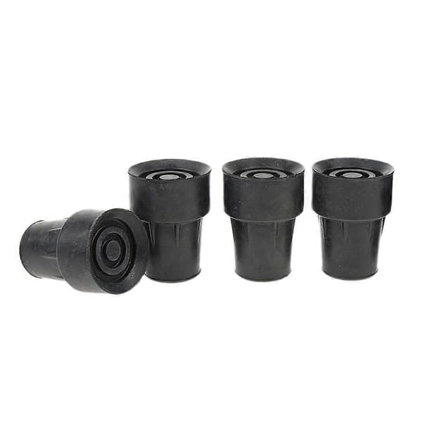 4 stk. gummispids til vandrestave, krykkespidser, bundbeskyttere, 19 mm