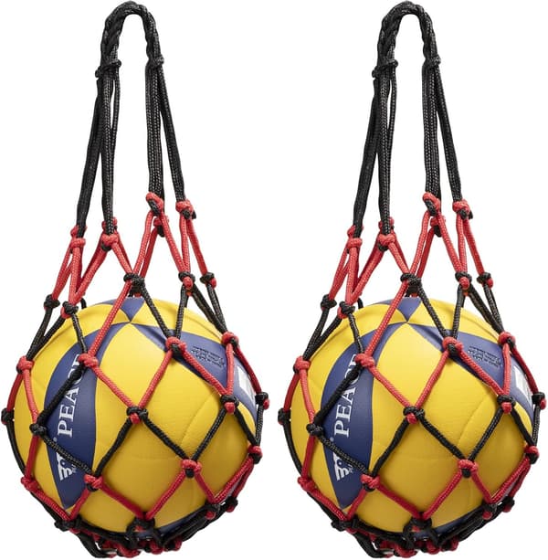 2 stk. Ballonpose Stor Net Mesh Taske til Foldbar Nylon Net Taske Opbevaring Holdbar Genanvendelig