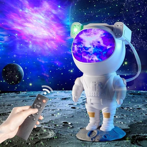 Astronaut Galaxy Projektor Stjernehimmel Natlampe (Hvid), Astronaut S
