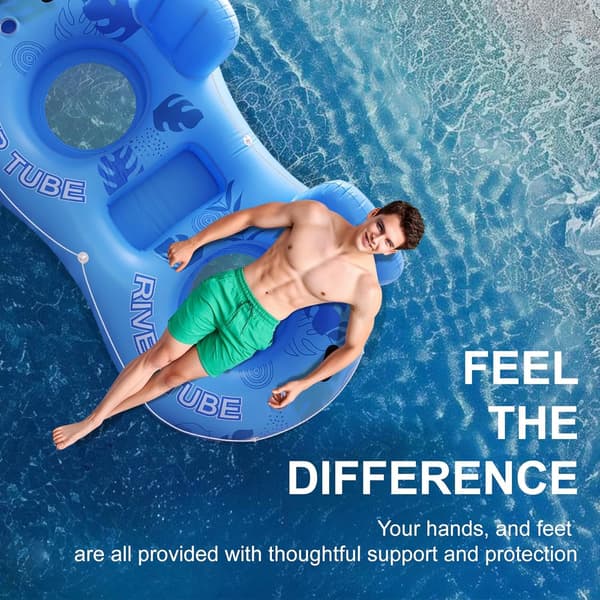 Oppustelig solstol til 2 personer Inflatable Tanning Pool Lounger Inflatable Tanning Pool Lounger