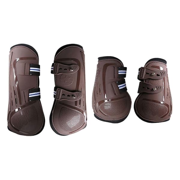 4x Hestebeskyttere Benbindere Stødabsorberende Ridebeskyttere brun L brown L