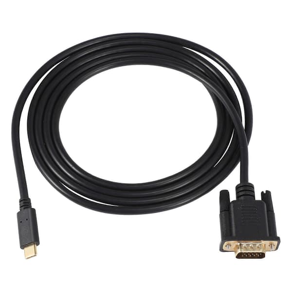 USB-C–VGA-kaapeli 1,8 m/5,9 jalkaa, USB Type C–VGA-kaapeli, sopii USB 3.1 -laitteille