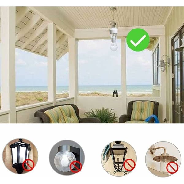 Socket with PIR motion sensor lamps with E27 socket for indoor use with time and light adjustment,