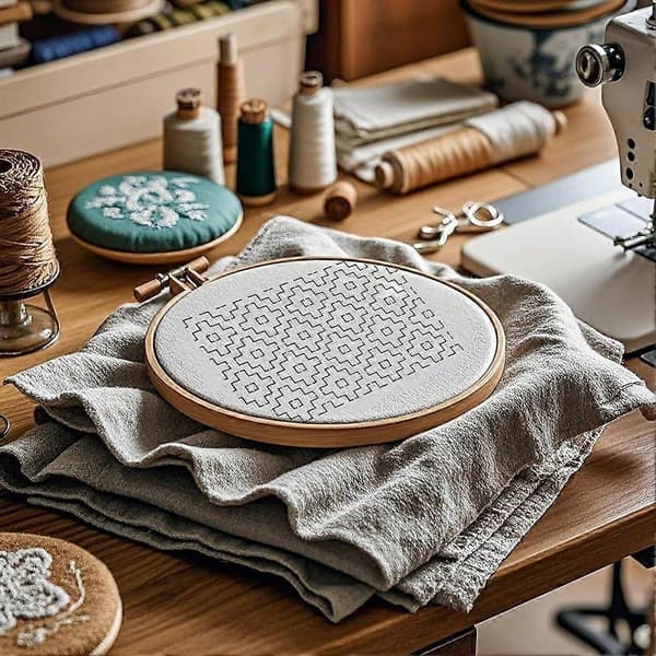 105PCS Water Soluble Embroidery Stabilizer Sashiko Embroidery Pattern Set Designer Sashiko Template for Sewing Hand Quilting