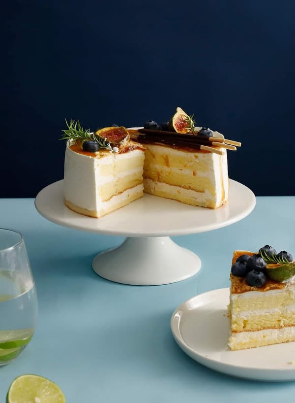 10 tommer keramisk kagefad, rundt dessertfad, cupcake-stativ til fødselsdagsfester, bryllupper, babyshowers og andre begivenheder, hvid