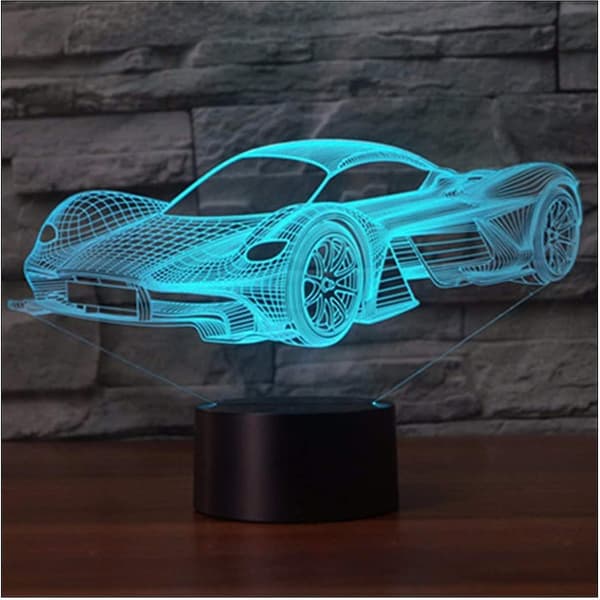 3D LED-illusjonsnattlampe, optisk nattbordslampe, nattlys, lysende barnelampe