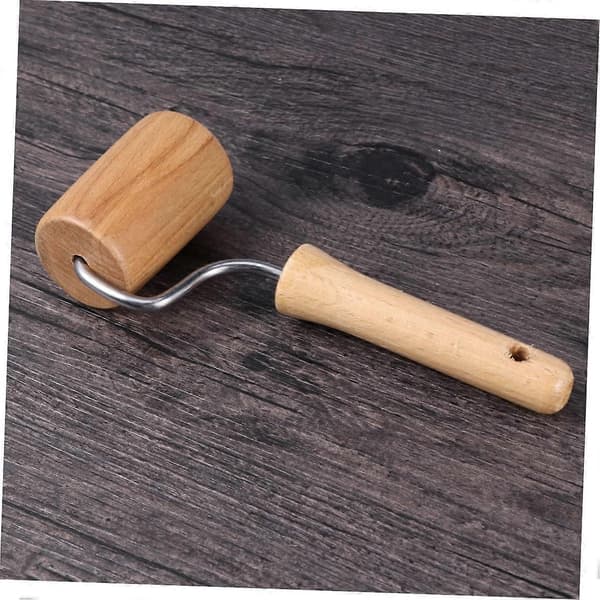 Wooden Rolling Pin with One Handle for Dough Baking, Lightweight Smooth Function for Pastries, Pizza, Cookies