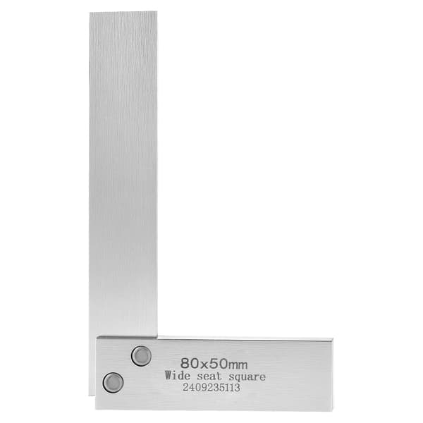 QWORK® Precisionsvinkel 80x50 mm (3,2x2 tum) - Anslagsvinkel 90 grader härdat stål