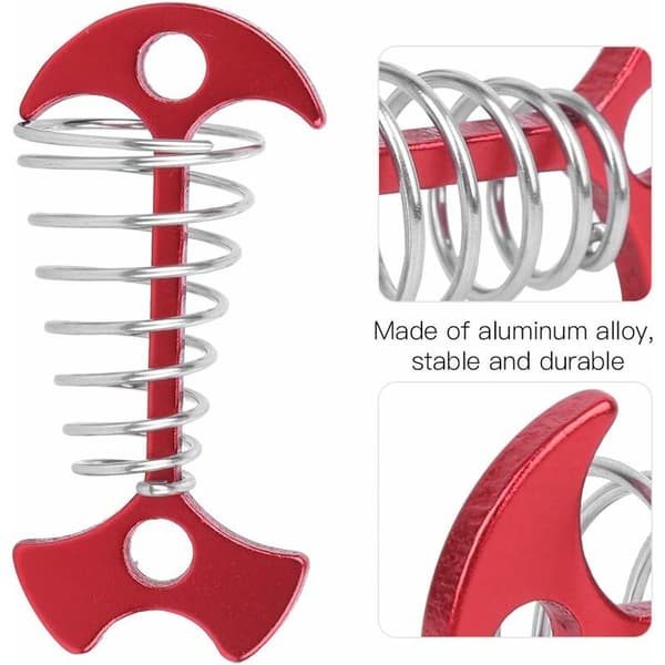 Rep-slynge med krok, markforankringspinner for camping, 4-pakning