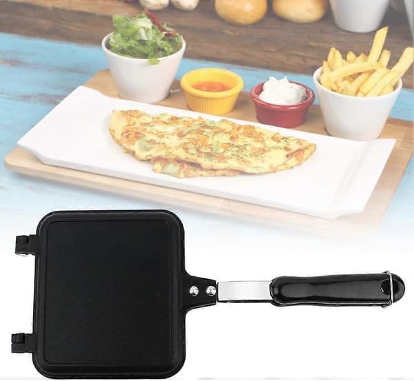 Vaffeljern for Komfyrtopp, Non-Stick, Dobbeltsidig Aluminiumspanne for Gasskomfyrbaking