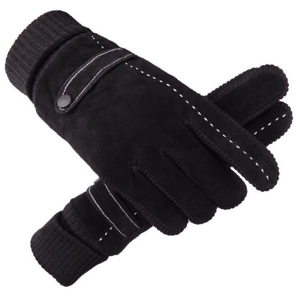 Black Warm Winter Gloves, Windproof Men's Gloves