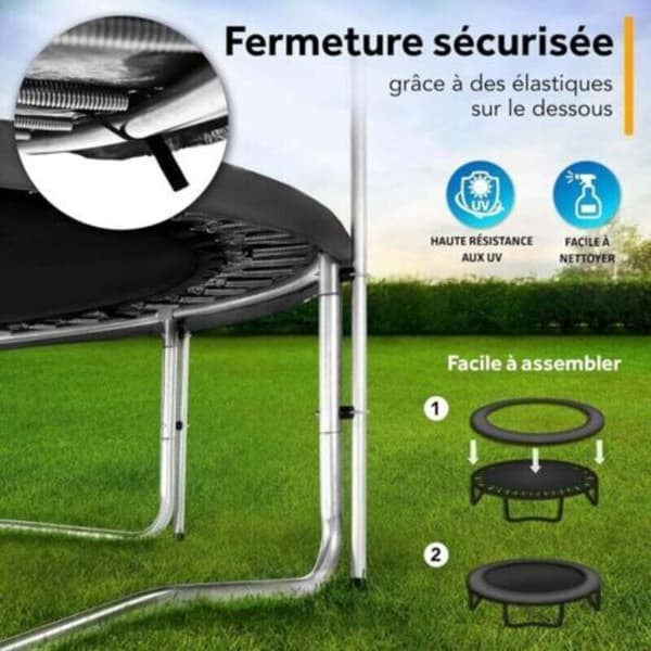 -1PC Trampoline Spring Cover Pad, 244cm UV-Resistant and Tear-Resistant Protective Cover, 26cm Wide Replacement Spring Cover