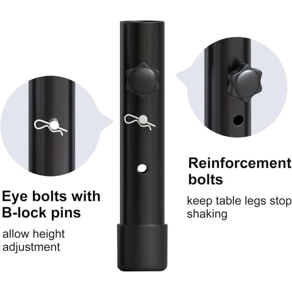 Set med 4 bordsbensförlängningar för fällbara bord och raka ben, justerbara fällbara bordsbenshöjare, för höjd (19,8 cm)