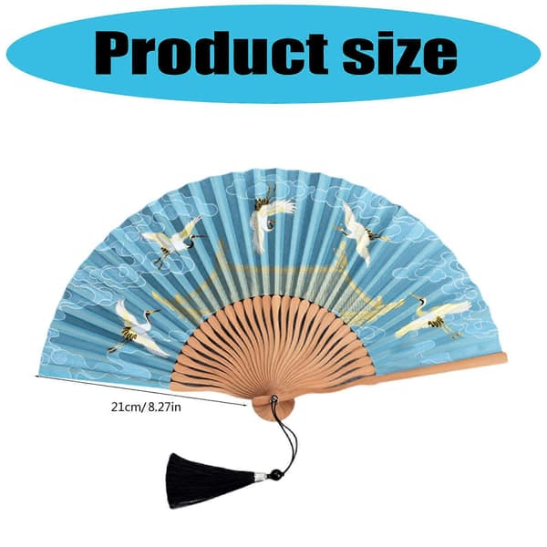 Classic Traditional Design Folding Bamboo Silk Hand Fan Offering Elegance and Versatility, Compatible with Various Occasions, Pink Pink