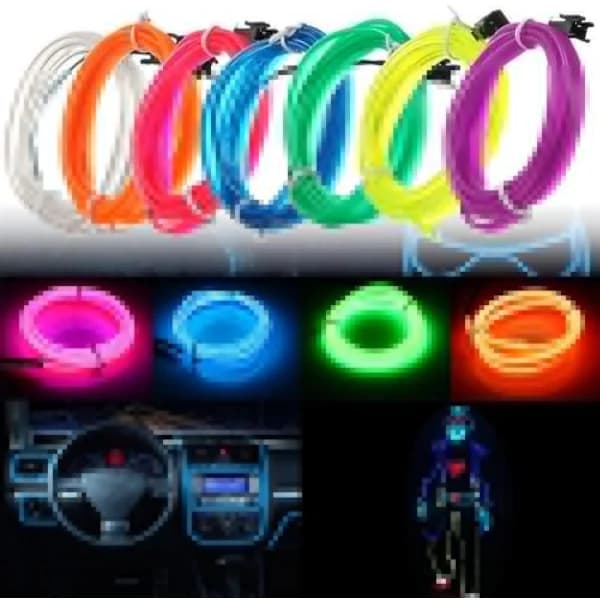 Interior LED Strip for Car, USB Neon Light with 6mm Seam, Ambient Lighting Kit (5m/16.5ft, Red)