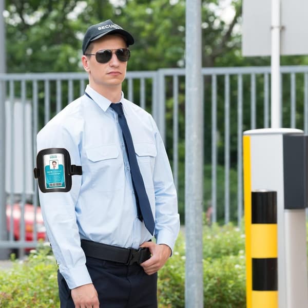 ID-armband, Svart, Justerbar Kortrem för Kontor, Vandring & Skidåkning Personal