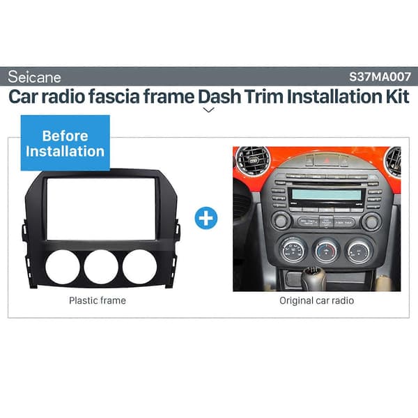 2Din Radio Stereo Instrumentbræt Ramme Panel Trim Udskiftning til Mazda MX-5 Miata 2005-2015