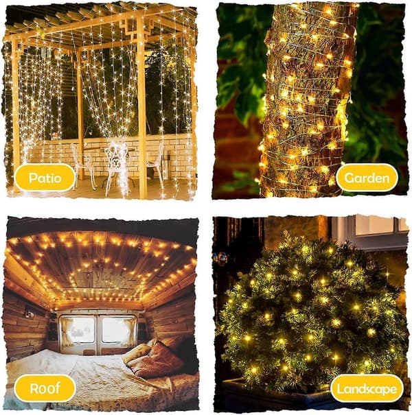 100-LED USB Julelys med Fjernkontroll, Varmhvit (Duplikat)