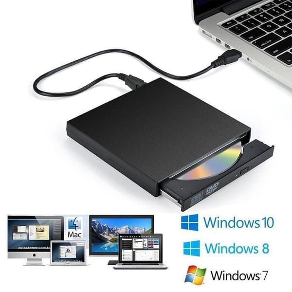 Ekstern CD/DVD-stasjon med USB 2.0