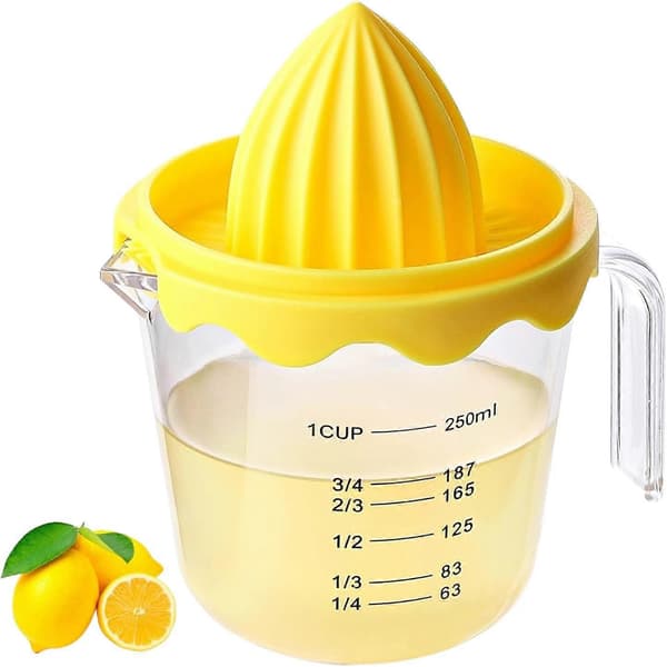 Citrus Juicer Manual Lemon Squeezer with Measuring Cup 250ml BPA Easy Grip Dual Function
