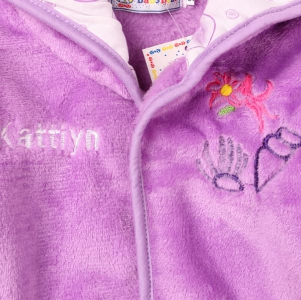 Efterårs- og vinterpyjamas til børn, varm pyjamas til piger i flannel, lilla, størrelse 100 purple 100