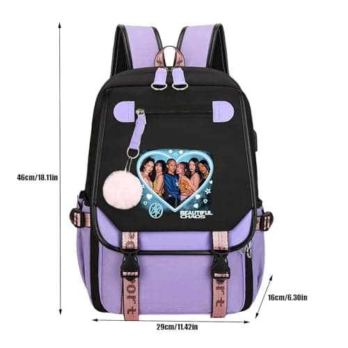 DPKLAD Katseye Ryggsäck Katseye Merch Campusväska Korea Pop Ryggsäck för Fans Lättviktsresor Nya Semesterpresenter（03-E） 03-e 03-e