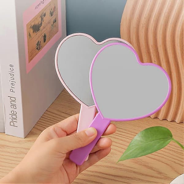 Hjerteformede Spejle Hånd Kosmetiske Spejle Håndholdte Makeupspejle Søde Rejsespejle Lette Bærbare Spejle