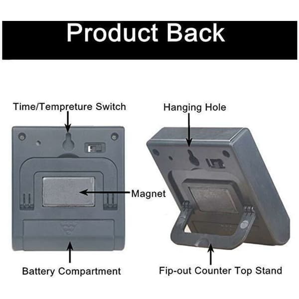 Large LCD Screen Digital Kitchen Thermometer. Long Probe for Oven and Grill. Meat Cooking Temperature Alarm Timer Tool.