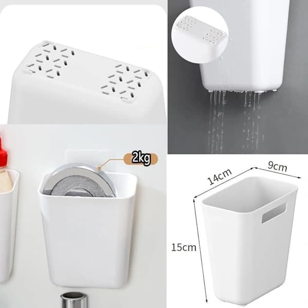 NA/4-piece storage box for kitchen cabinet doors, self-adhesive wall-mounted storage box, wardrobe/bathroom/refrigerator, organization, A