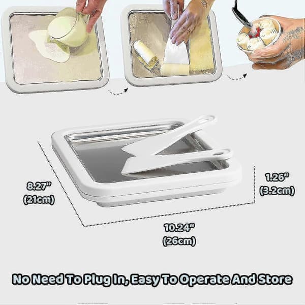 Ice Plate for Making Ice Cream, Rolled Ice Cream Maker, Ice Roll Plate for DIY Ice Rolls