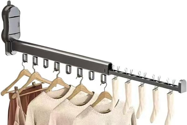 Wall-mounted drying rack with suction cup, 90° foldable aluminum alloy drying rack for indoor and outdoor use.