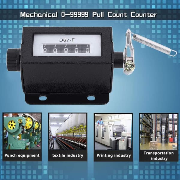 Mechanical Manual Counter, D67-F 5 Digit Mini Manual Pull Counter Resettable 0-99999 Arithmometer