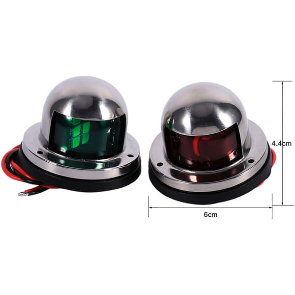 Rustfrit stål 12V LED Marine Båd Yacht Rød Grøn Bov Navigationslys
