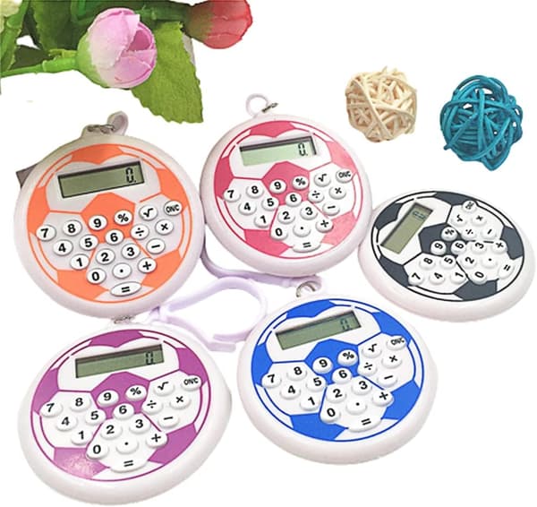 Black Mini Portable Calculator Pocket Basic Powered Calculator Cute Football Style Calculator