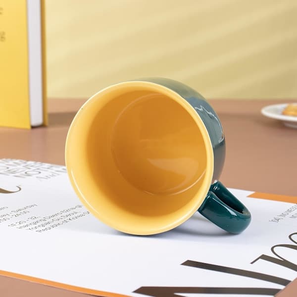 Large Ceramic Coffee Mug, Big Tea Cup for Office and Home, Dishwasher and Microwave Safe (Dark Green)