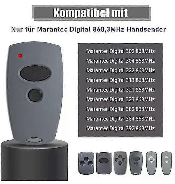 2X Marantec Garage Door Remote Control 868.3MHz for D302/D304-868, D321/D323-868