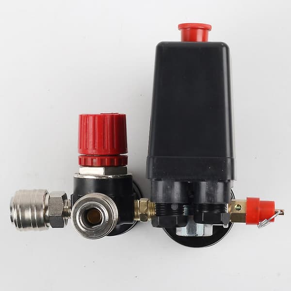 Luftkompressorens trykafbryder, 220V, luftkompressorens reguleringsventil, trykafbryder med sikkerhedsventil og manometer, 90~120 PSI til trykregulator