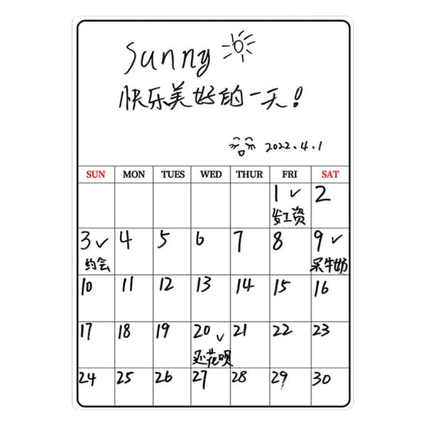 Magnetic Refrigerator Note Sticker Erasable Writable Soft Whiteboard Memo Sticker with Pen A3 Schedule