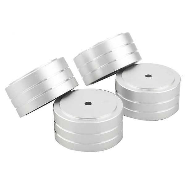 4 pcs 40x20mm Aluminum Hifi Amplifier Speaker Isolation Stand Turntable Dac Feet Pad (silver)