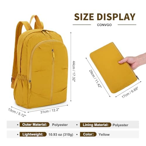 Small Hiking Backpack 20L Packable Daypack, Yellow | Lightweight Foldable Compact Backpack for Outdoor Camping for Women and Men Yellow Yellow
